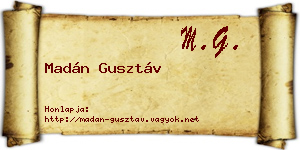 Madán Gusztáv névjegykártya