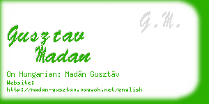 gusztav madan business card